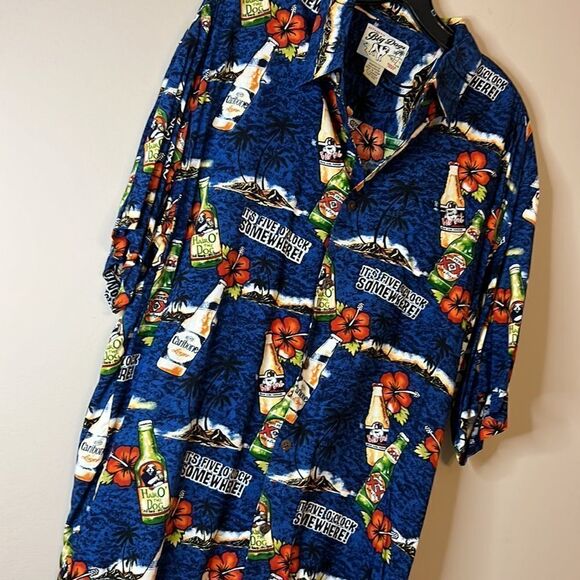Big Dogs “It’s Five O’Clock Somewhere” Tropical Hawaiian Button Down - Size XL - Picture 1 of 9